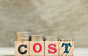 Cost written on wooden blocks