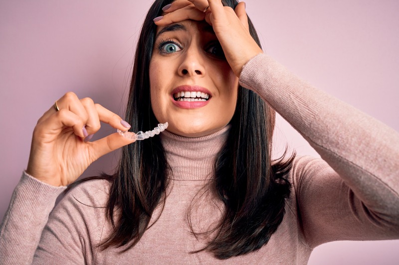 Patient frustrated with their Invisalign aligner